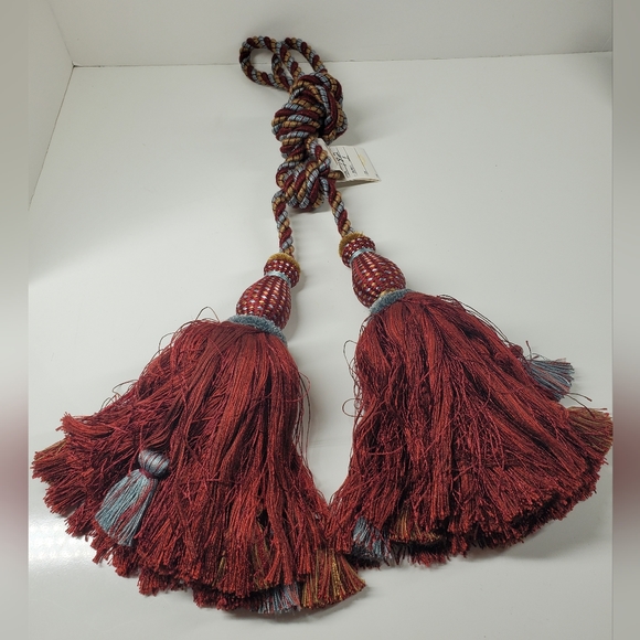 Brunschwig & Fils Vintage Burgundy Tieback Curtain Drape Holder 1pc - Picture 1 of 5